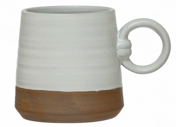 Matte White Stoneware Mug w/ Reactive Glaze