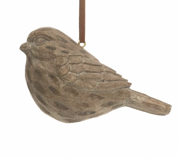 Hand-Carved Bird Ornament