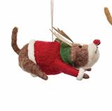 Felt Holiday Dog Ornament