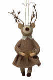 Felt Deer Ornament w/ Twig Antlers