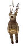 Felt Deer Ornament w/ Twig Antlers
