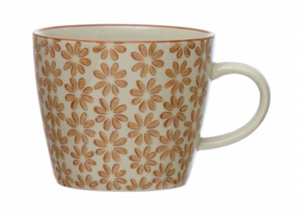 Hand-Stamped Stoneware Mug