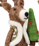 Fabric Holiday Reindeer Ornament