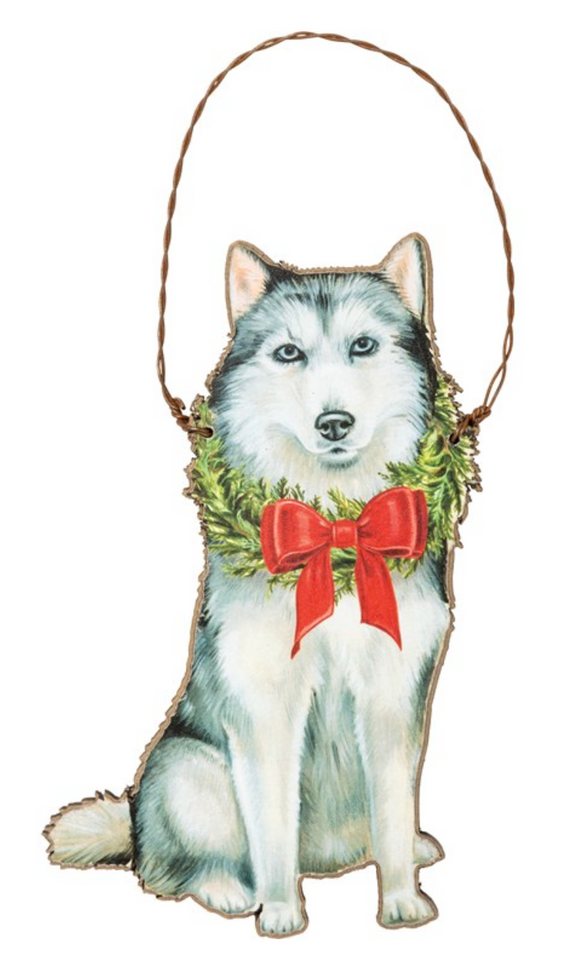 Christmas Husky Ornament