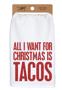 All I Want For Christmas Is Tacos Tea Towel