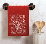 Red Egg Nog Recipe Tea Towel