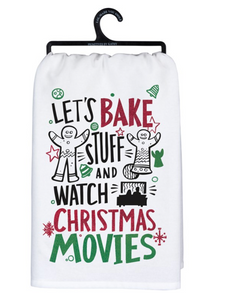 "Let's Bake & Watch Christmas Movies" Tea Towel