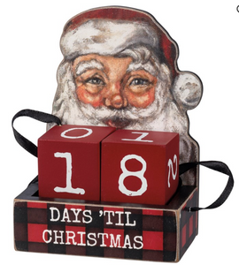 Wooden Block Days 'Til Christmas Countdown