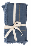 Denim Blue w/ Gold Stitching Napkin Set