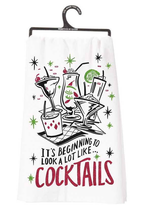 Cocktails Tea Towel