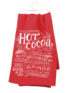 Red "Hot Cocoa" Tea Towel