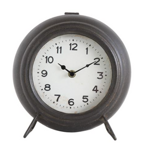 Black Metal Mantel Clock