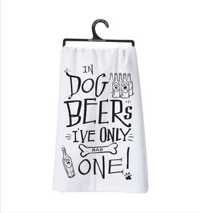 Dog Beers Tea Towel