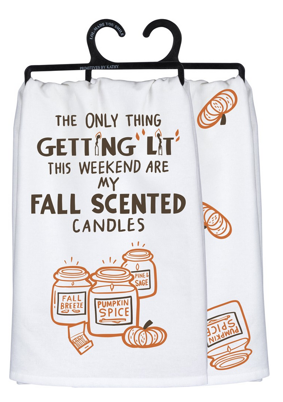 Fall Candles Tea Towel