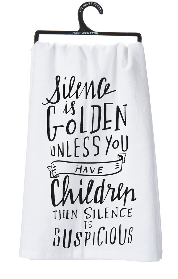 Silence is Golden Tea Towel