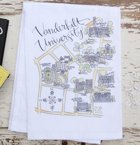 Vanderbilt University Map Tea Towel