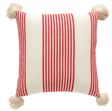 Rayon & Cotton Striped Pillow w/ Tassels