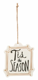 Stoneware Ornament with Holiday Saying