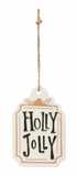 Stoneware Ornament with Holiday Saying