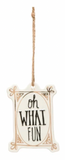 Stoneware Ornament with Holiday Saying