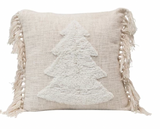 Holiday Punch Hook Pillow w/ Tassels
