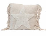 Holiday Punch Hook Pillow w/ Tassels