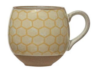 Stoneware Mug w/ Bee Pattern