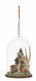 Holiday Woodland Glass Cloche Ornament