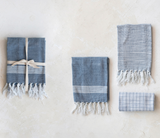 Blue & White Hamman-Style Tea Towel Set