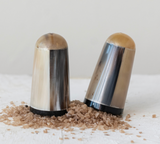 Carved Horn Salt & Pepper Shaker Set
