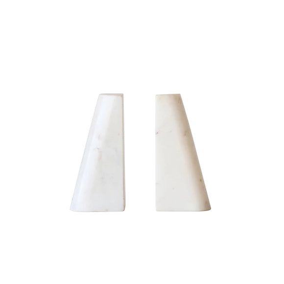 White Marble Bookend Set