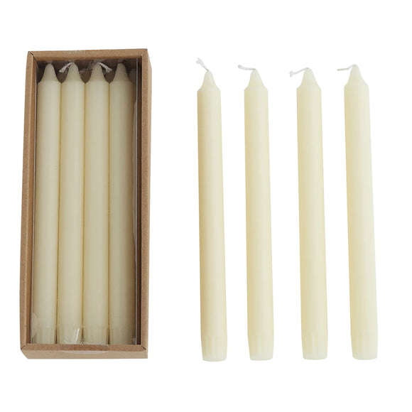 Unscented Cream Taper Candle Set