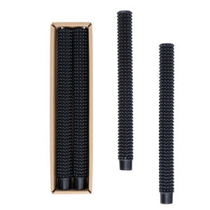 Unscented Black Hobnail Taper Candle Set