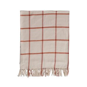 Rust Striped Flannel Throw