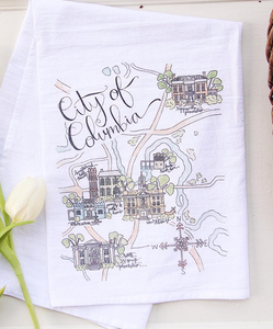 City of Columbia Map Tea Towel