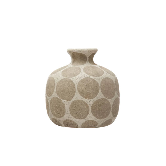 Neutral Terra-cotta Vase w/ Wax-Relief Spots