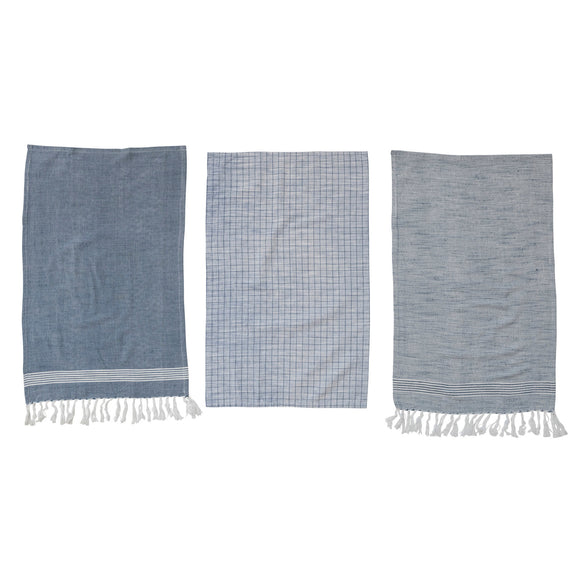Blue & White Hamman-Style Tea Towel Set