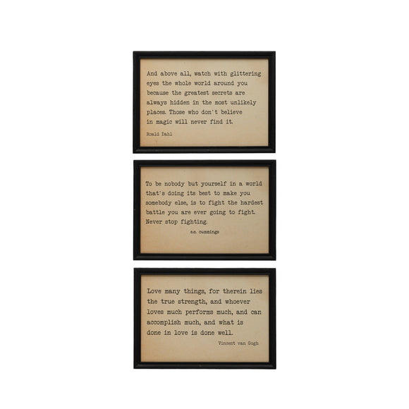 Wood Framed Famous Quotes