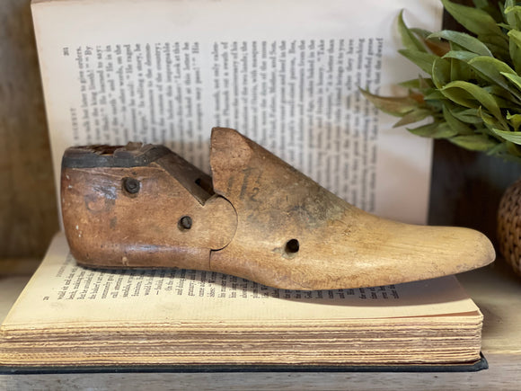 Vintage Right Wooden Shoe Mold with Vulcan Stamp