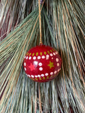 Red Hand-Painted Paper Mache Ornament