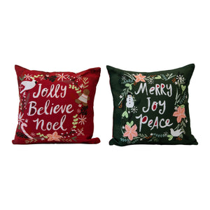 Holiday Sentiment & Plaid Pillow