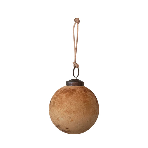 Terra-cotta Colored Glass Ball Ornament