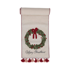 Merry Christmas Embroidered Table Runner