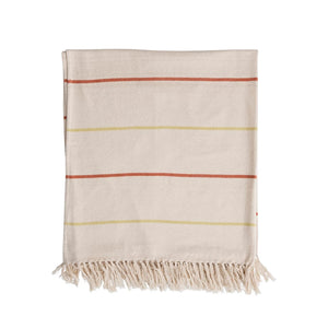 Striped Flannel Throw w/ Fringe