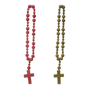 Wood Bead Rosary w/ Cross